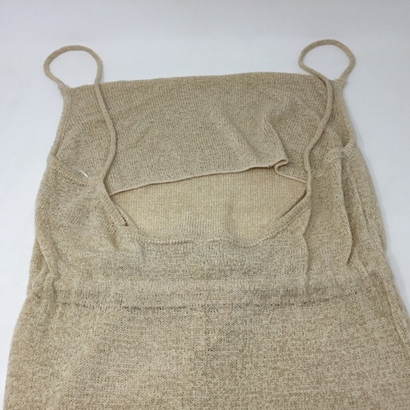 Indikah String Tie Sleeveless Knit Mini Dress in Sand - Picture 6 of 12